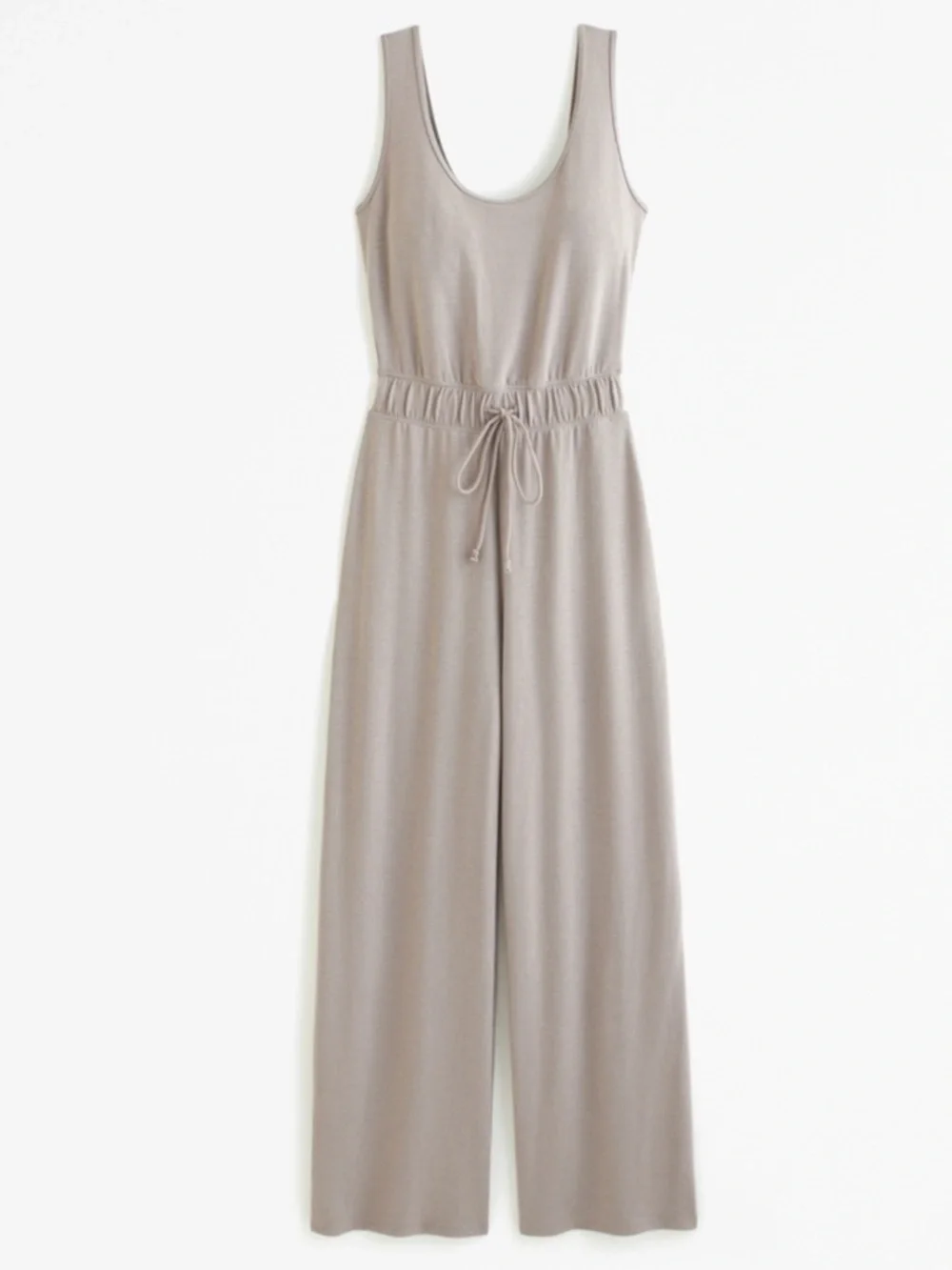 ABERCROMBIE Lounge Scoopneck Jumpsuit - Taupe